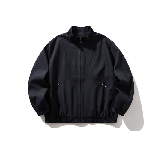 Unisex Leichte Oversize-Zipjacke im Bomberstil mit Stehkragen und elastischem Saum Shop Nory