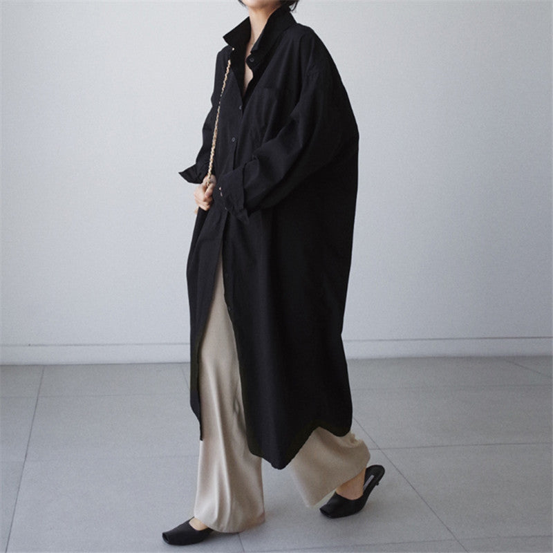 Damen Oversize-Hemdblusenkleid mit langer Knopfleiste und Brusttasche Shop Nory