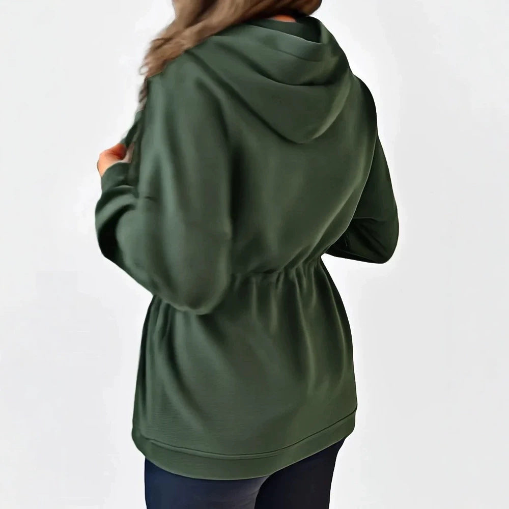 Damen Kapuzenjacke mit Taillen-Zugband, Reißverschluss und Eingrifftaschen Shop Nory