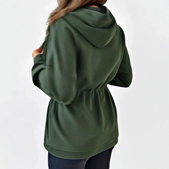 Damen Kapuzenjacke mit Taillen-Zugband, Reißverschluss und Eingrifftaschen Shop Nory