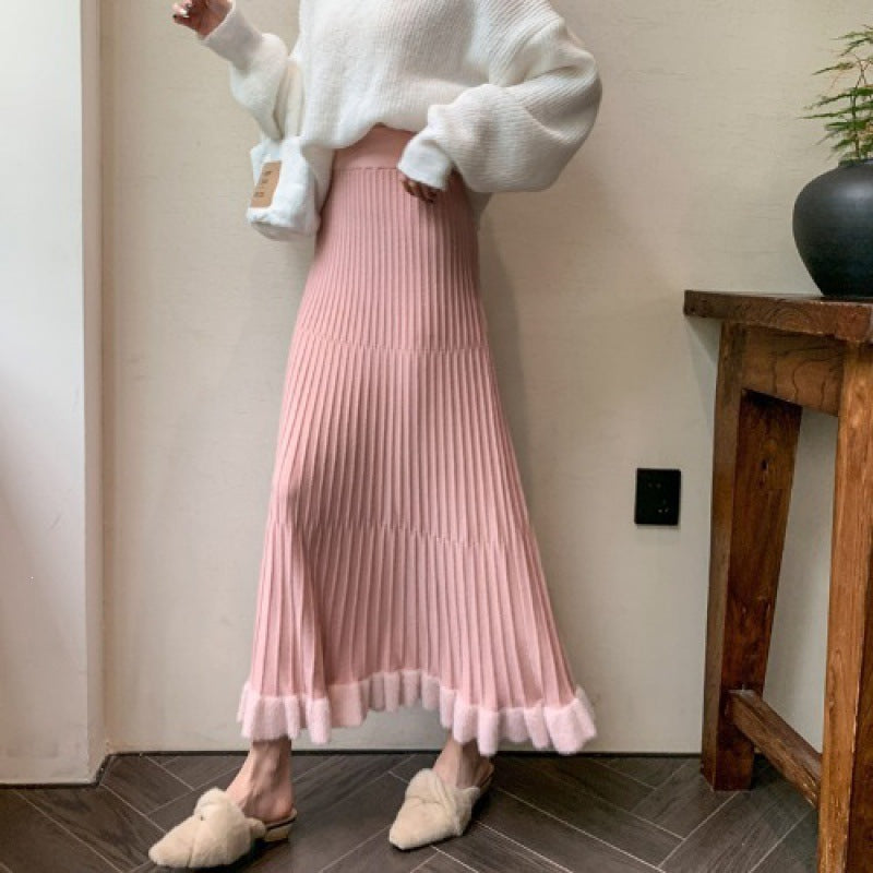 Damen Eleganter Plisseerock mit Volants Shop Nory