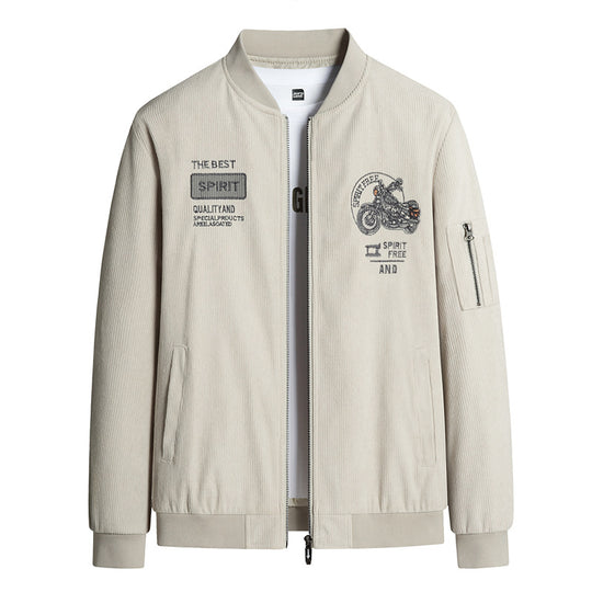 Herren Modische Bomberjacke mit stylischem Motorrad-Design Shop Nory