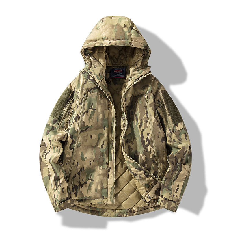Herren gesteppte taktische Winterjacke mit Kapuze und wasserabweisendem Außenmaterial Shop Nory