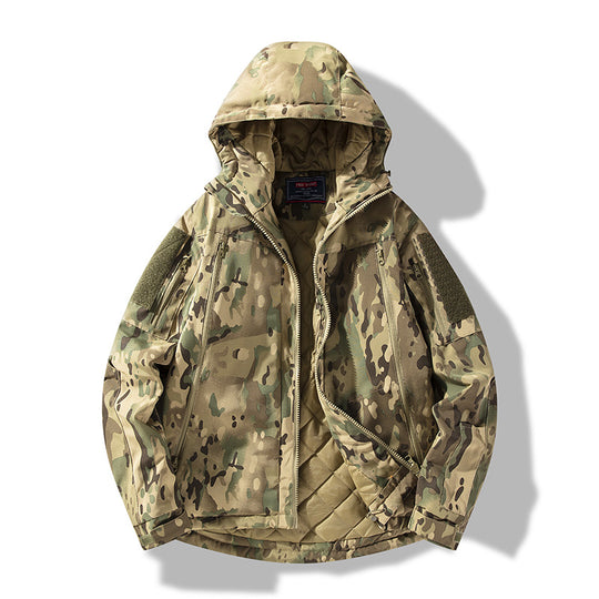 Herren gesteppte taktische Winterjacke mit Kapuze und wasserabweisendem Außenmaterial Shop Nory
