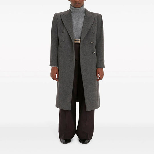 Damen Doppelreihiger Longcoat im Tailoring‑Look mit schmaler Silhouette und markanter Schulter Shop Nory