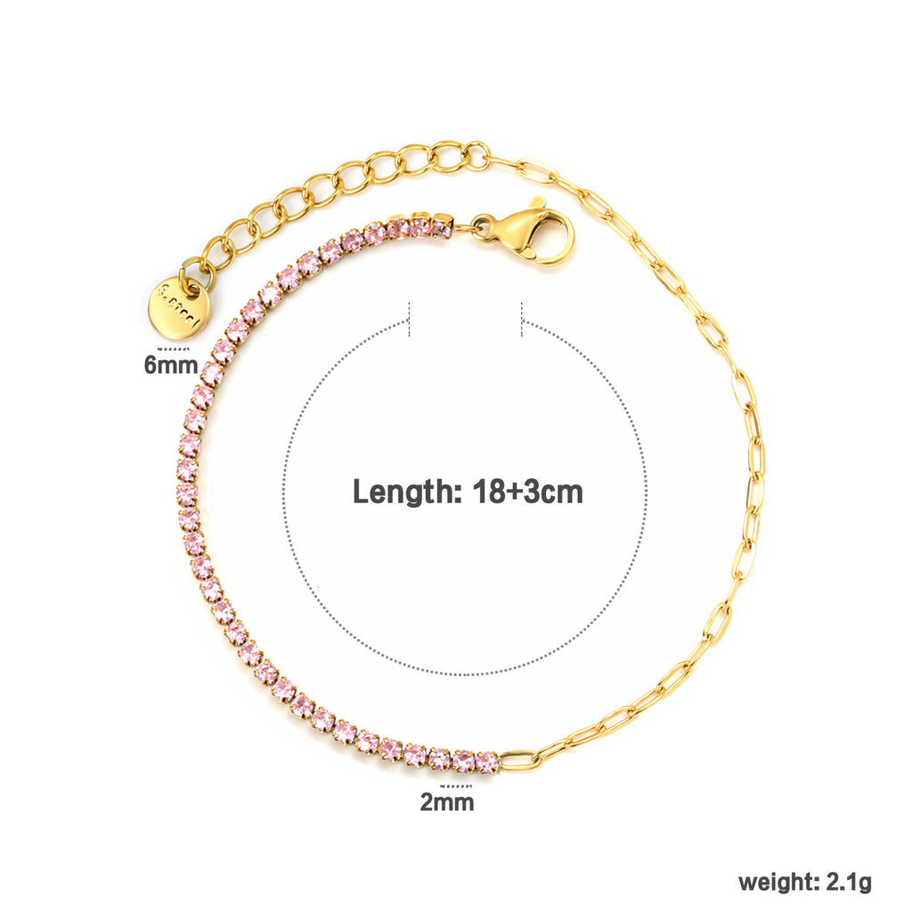 Damen Armband mit funkelnden Zirkonia und verstellbarem Design Shop Nory