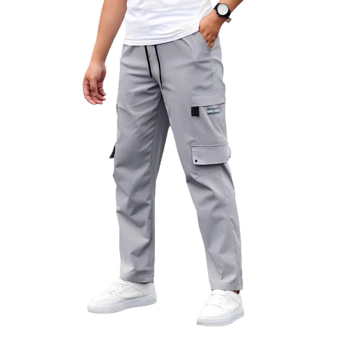 Herren Utility-Cargohose mit Tunnelzugbund, geradem Bein und Mehrfachtaschen Shop Nory