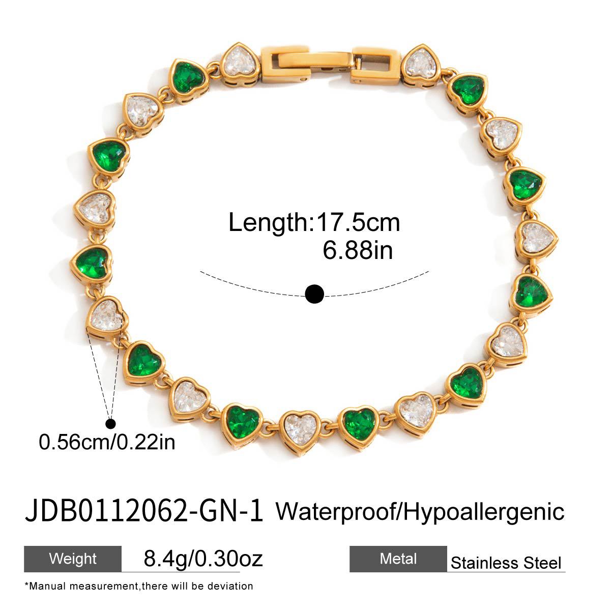 Damen Armband mit funkelnden grünen Kristallen und eleganter Edelstahlverarbeitung Shop Nory