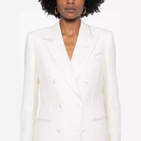 Damen Doppelreihiges Longblazer‑Hosenanzug mit Marlene‑Weitbeinhose und schlanker Silhouette Shop Nory