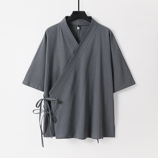 Damen Wickel-Kimono-Oberteil mit kurzen Ärmeln und Seitenschnürung Shop Nory