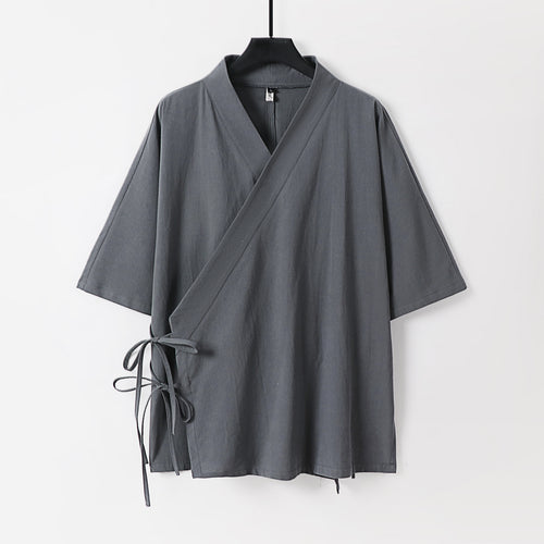 Damen Wickel-Kimono-Oberteil mit kurzen Ärmeln und Seitenschnürung Shop Nory