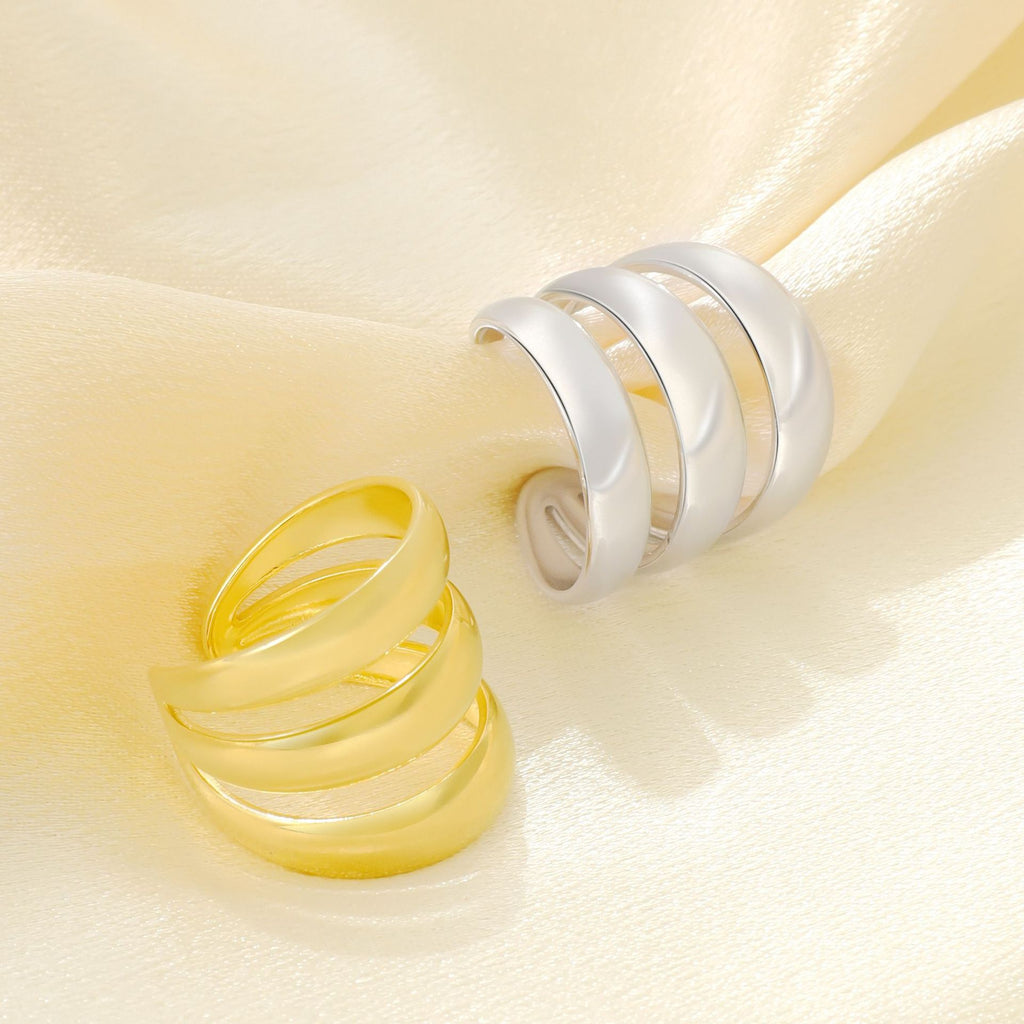 Damen Offener Ring mit elegantem Wellenmuster Shop Nory