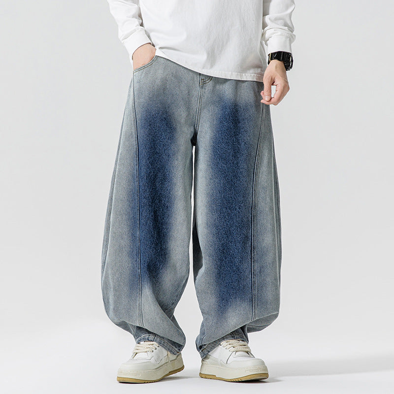 Herren Weite Paneel‑Denimhose mit Ballonbeinen und tiefem Schritt Shop Nory