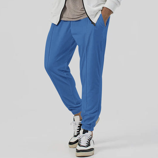 Herren Tapered-Jogginghose im Leinenlook mit Bügelfalte und Bündchen Shop Nory