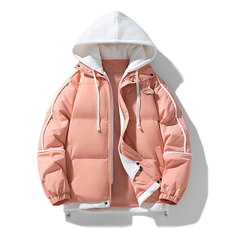 Damen Kurz geschnittene Steppjacke mit kontrastierender Fleece‑Kapuze und Kordelzug Shop Nory