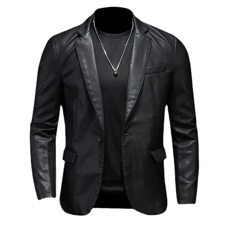 Herren Lederblazer mit schmaler Silhouette, spitzem Revers und Pattentaschen Shop Nory