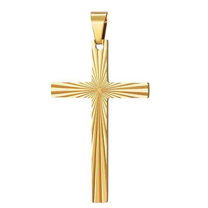 Damen Anhänger aus hochwertigem Edelstahl im modernen Kreuz-Design Shop Nory