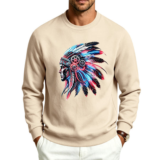 Herren Sweatshirt mit detailreichem Federschmuck-Print Shop Nory