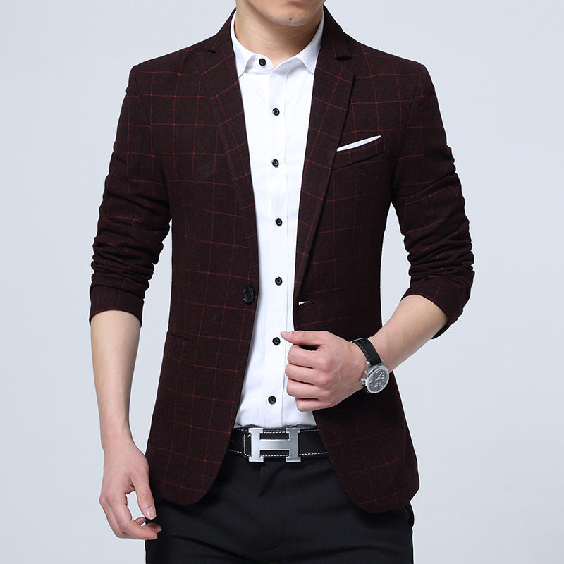 Herren Karierter Slim-Fit Sakko im Business-Casual Stil Shop Nory