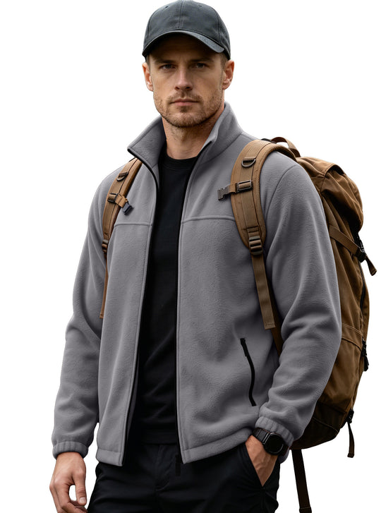 Herren Leichte Outdoor-Fleecejacke mit Stehkragen und Reißverschlusstaschen Shop Nory
