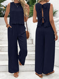 Damen Lässiger Jumpsuit mit elegantem Rückenausschnitt und weitem Bein