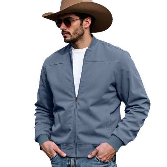 Herren nan Veloursimitation Blouson mit Stehkragen, elastischen Rippbündchen und verdecktem Reißverschluss Shop Nory