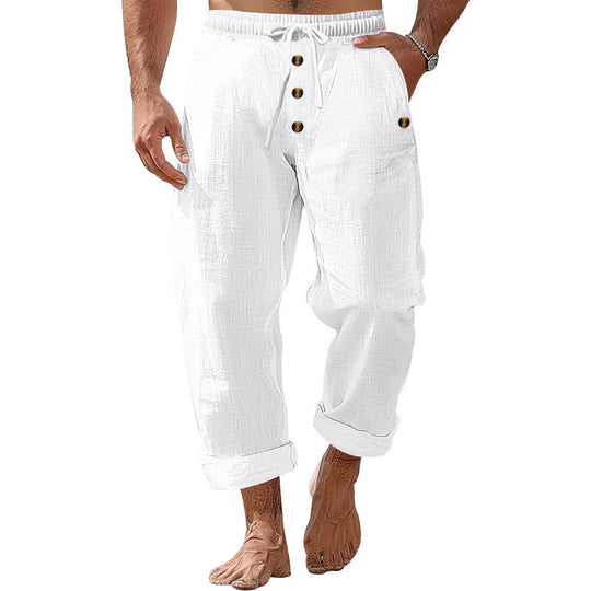 Herren lockere Strandhose mit verstellbarem Kordelzug und praktischen Seitentaschen