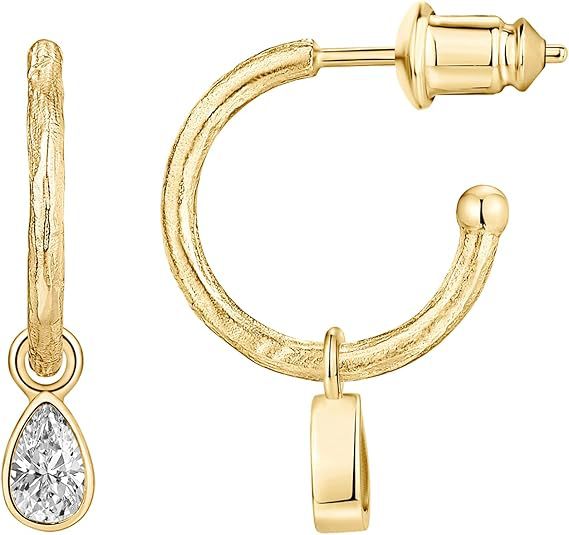 Damen Ohrringe mit glänzendem Tropfenanhänger und einzigartigem Texturdesign Shop Nory