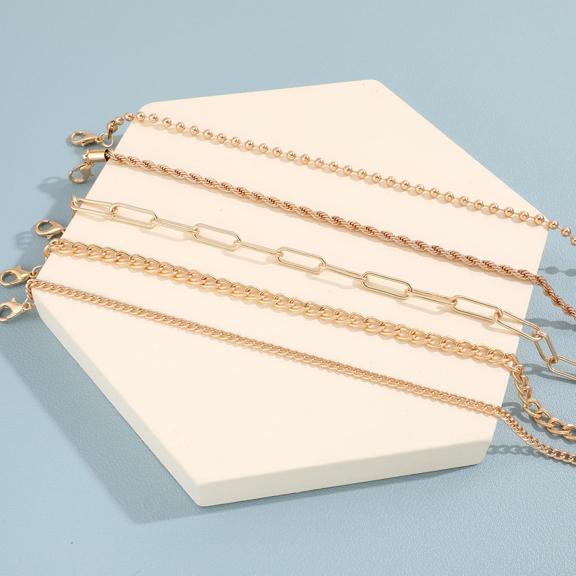 Damen Fußkettchen-Set aus feinen, eleganten Gliederketten Shop Nory