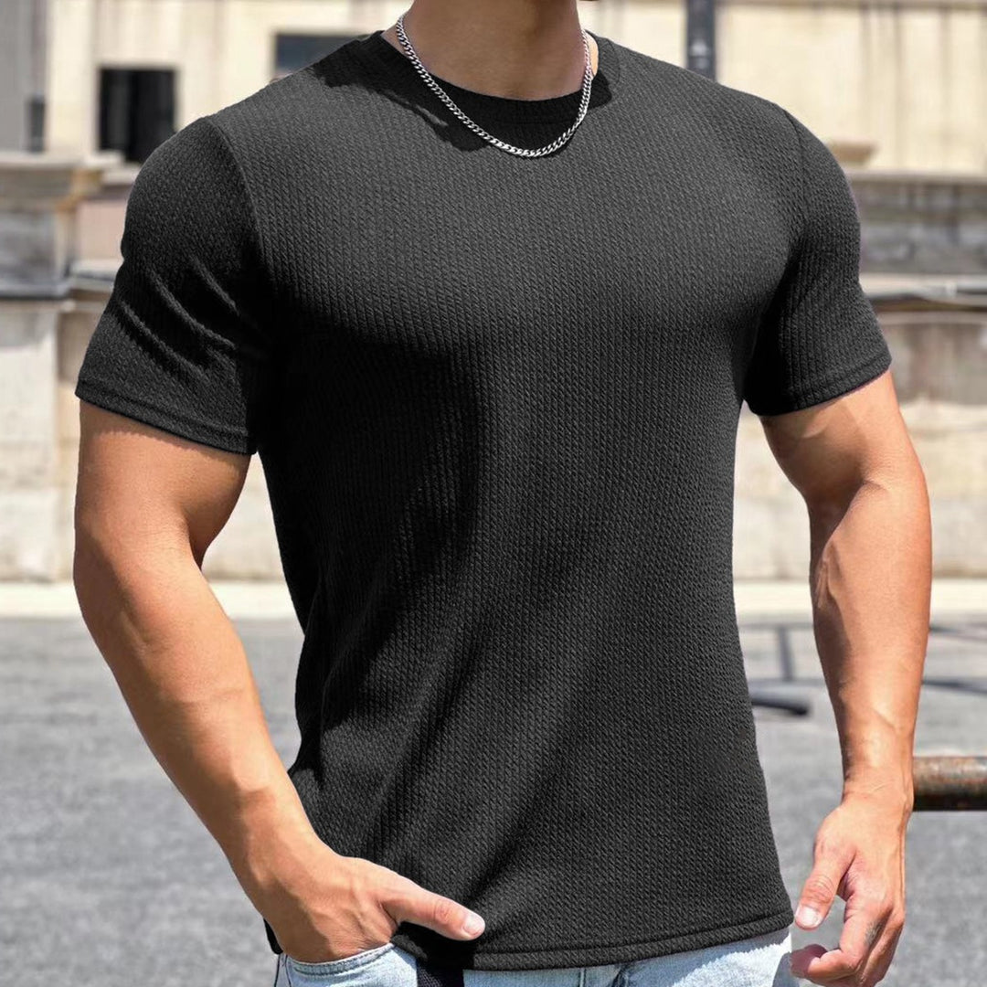 Herren strukturiertes T-Shirt in schlanker Passform mit Rundhalsausschnitt Shop Nory