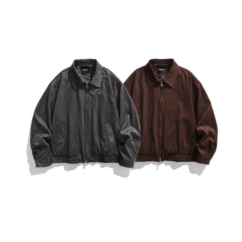 Herren Kurzjacke im Bomberstil aus Mikrofaser-Suede mit Reißverschluss Shop Nory