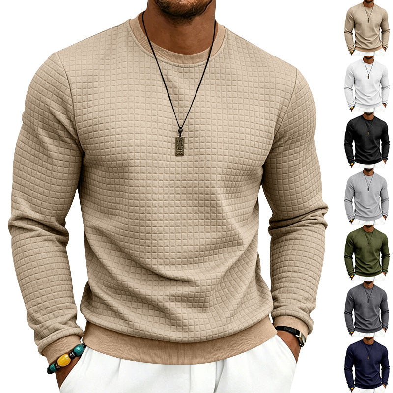 Herren Strukturiertes Rundhals-Sweatshirt mit Waffelstruktur und Rippbündchen Shop Nory