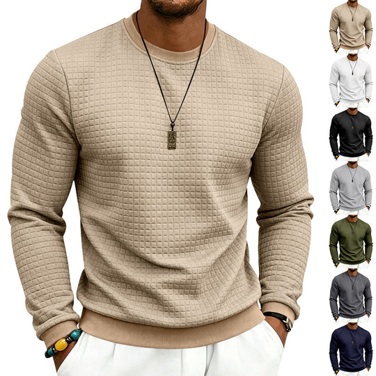 Herren Strukturiertes Rundhals-Sweatshirt mit Waffelstruktur und Rippbündchen Shop Nory