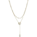Damen Halskette mit elegantem Blumen-Design und zarten Perlen Shop Nory