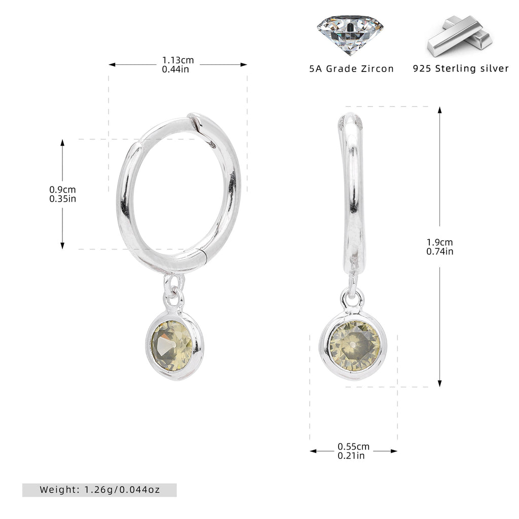 Damen Ohrhänger mit Smoky Zirkon-Anhängern aus hochwertigem 925 Sterling Silber Shop Nory