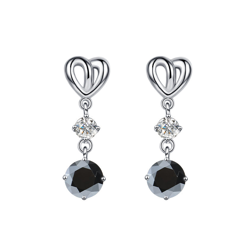 Damen Ohrhänger mit herzlichem Design und strahlendem Zirkonia Shop Nory