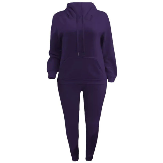 Damen nan kuscheliges Hoodie‑und Jogginghose Set mit hohem Kragen, Kängurutasche und tailliertem Bund Shop Nory