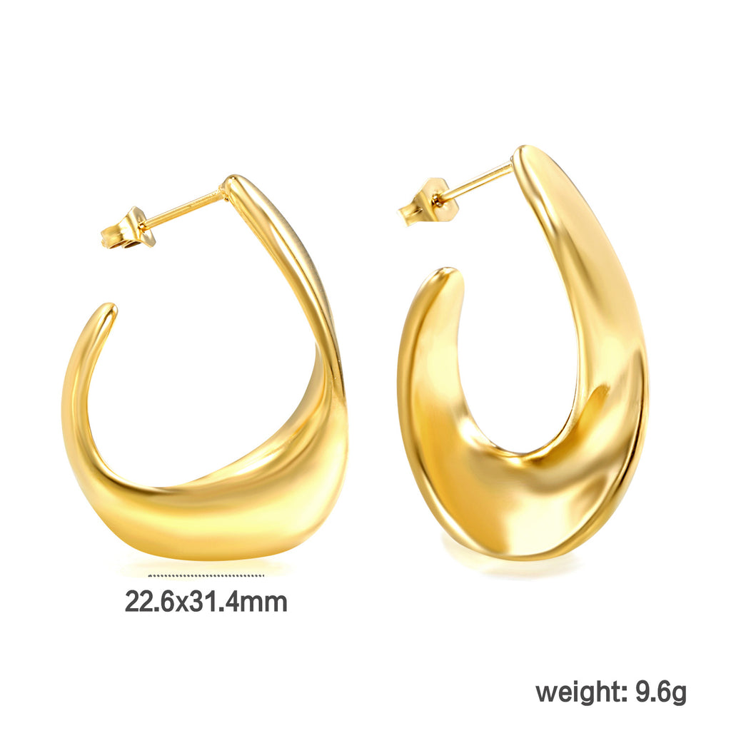 Damen creolenförmige Ohrstecker mit elegantem Perlendesign Shop Nory