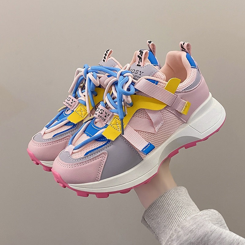 Damen Chunky-Plateau-Sneaker mit atmungsaktivem Mesh und montierten Riemen Shop Nory