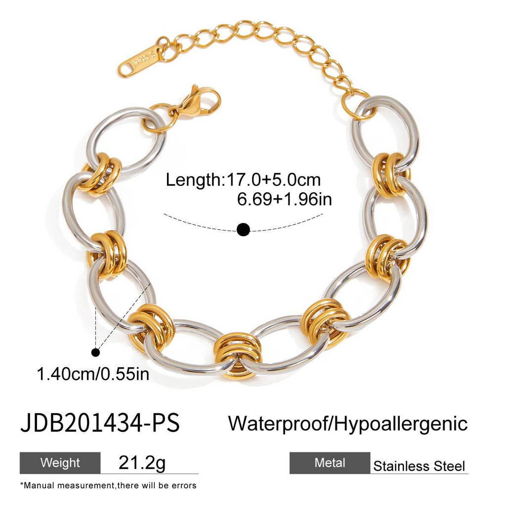 Damen Armband mit modernem Kettenmuster und verstellbarem Verschluss Shop Nory