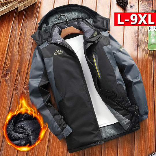 Herren gefütterter Winter‑Outdoorparka mit Teddyfleece‑Innenlage, Kapuze und wasserabweisender Shell Shop Nory