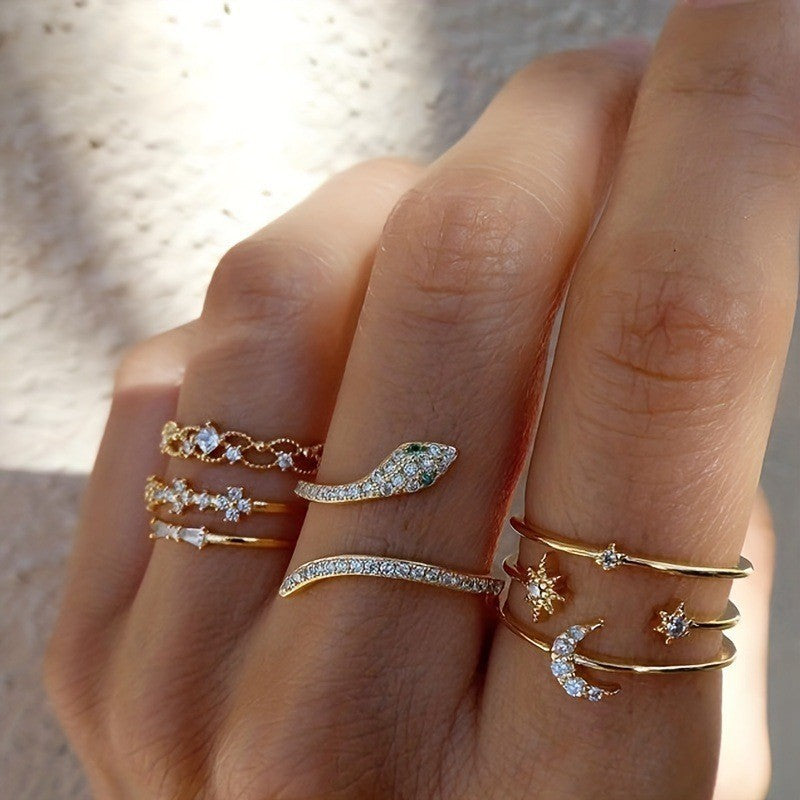 Damen Ring-Set mit herzförmigen und inschriftlichen Designs Shop Nory