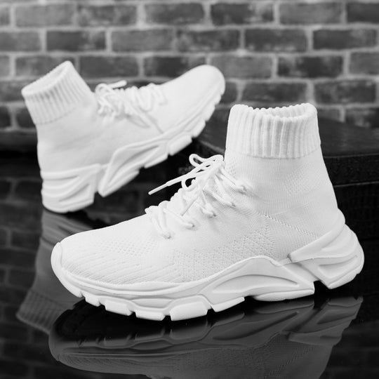 Damen Strick‑Sockensneaker mit hohem Schaft, gepolsterter Plateau‑Laufsohle und elastischem Schnürsystem Shop Nory