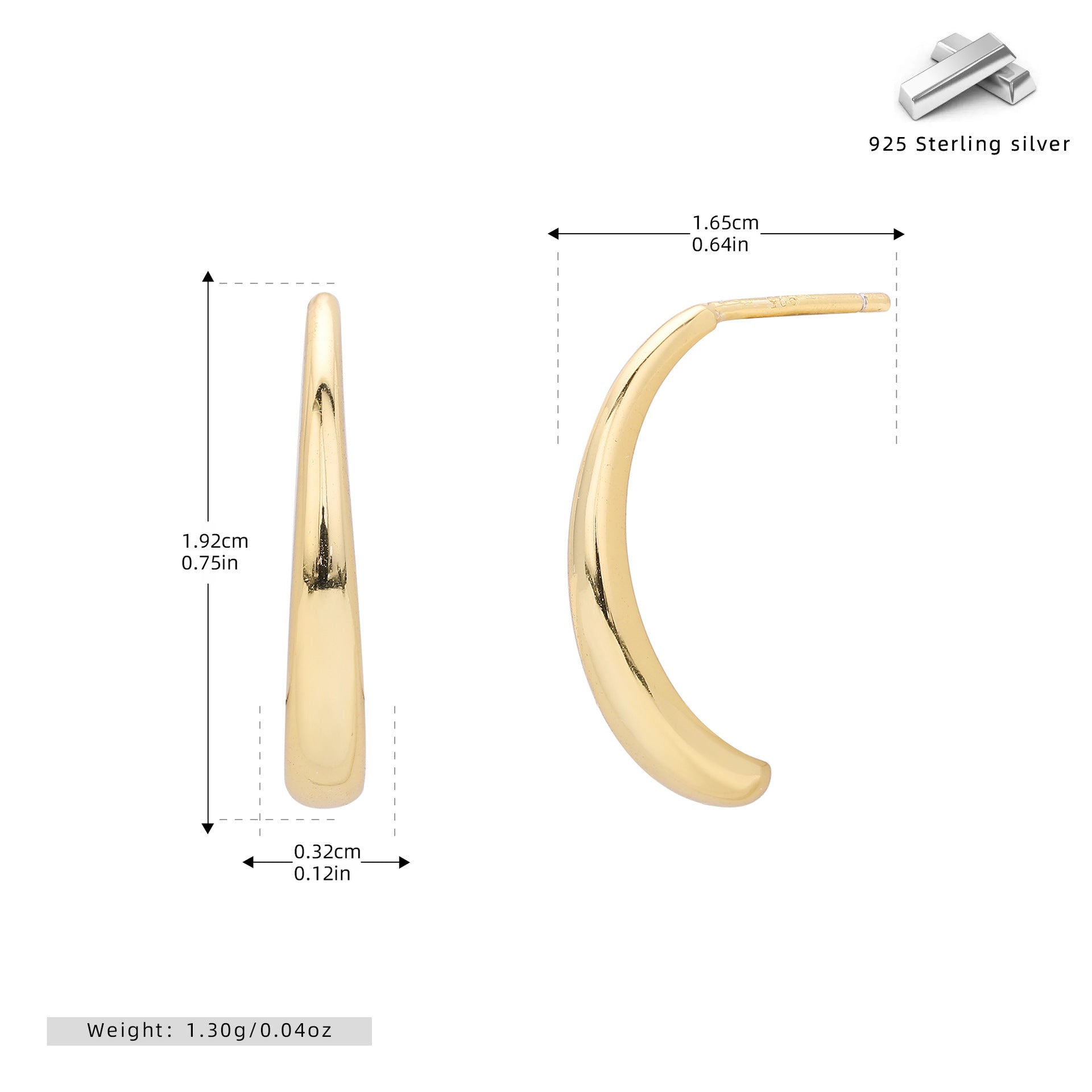 Damen Ohrhängerde mit elegantem geschwungenen Design Shop Nory