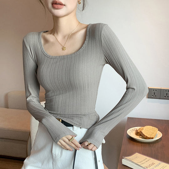 Damen Langarm Rippshirt Shop Nory