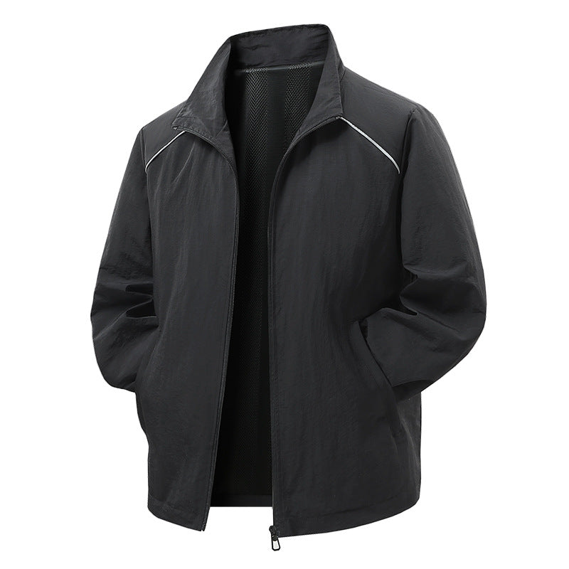 Herren Leichte Wind- und Regenjacke mit Mesh-Innenfutter und reflektierenden Schulterpaspeln Shop Nory