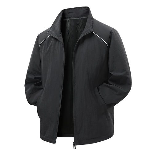 Herren Leichte Wind- und Regenjacke mit Mesh-Innenfutter und reflektierenden Schulterpaspeln Shop Nory