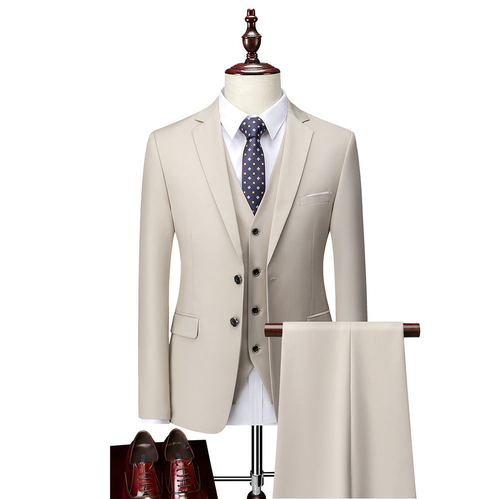 Herren Dreiteiliger Business-Anzug mit tailliertem Schnitt, Weste und klassischem Revers Shop Nory
