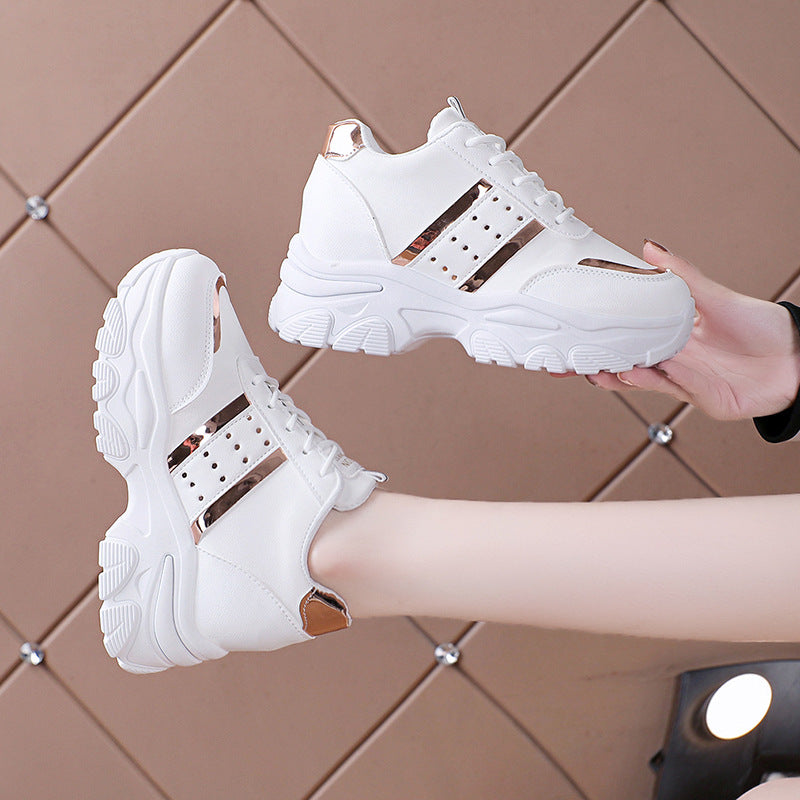 Damen Modische Plateau-Sneaker mit Chunky-Sohle und Metallic-Applikationen Shop Nory