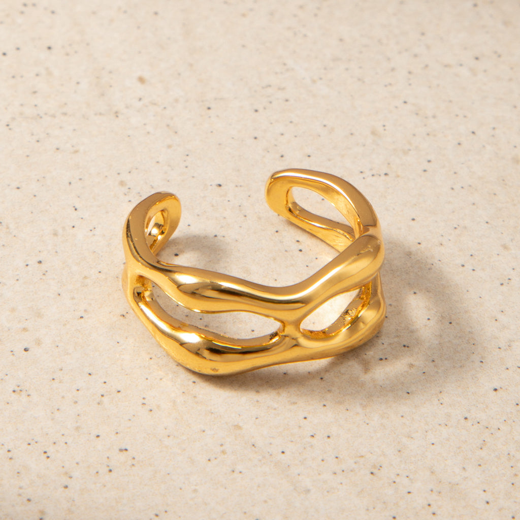 Damen skulpturaler Ring aus hochwertigem Metall Shop Nory